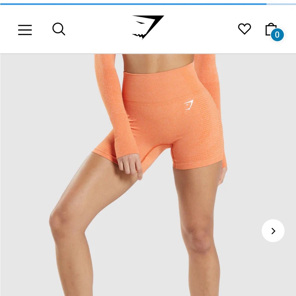 *NEVER WORN* Gymshark Vital Seamless 2.0 shorts in Apricot Orange Marl size S